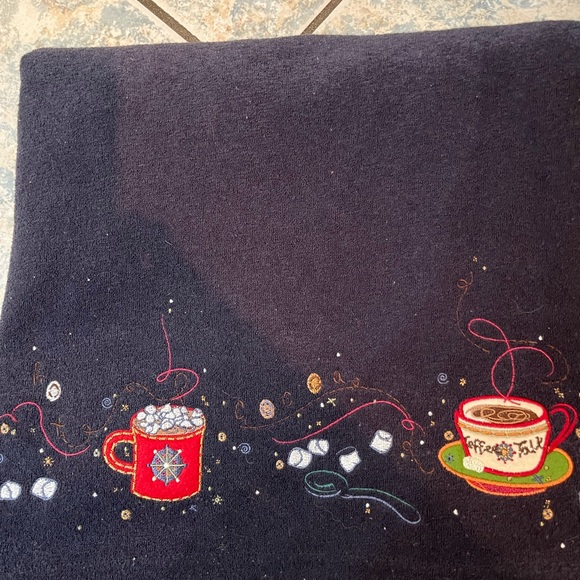 Christopher & Banks Size Large Black Embroidered Hot Cocoa Vest - Picture 3 of 3